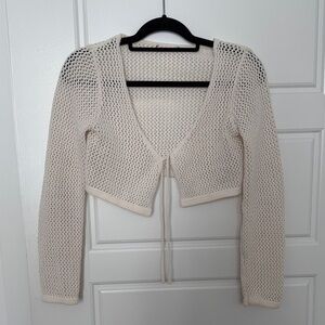 Zara Cream Knit cropped Sweater